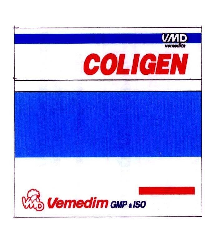 Mẫu nhãn hiệu VMD COLIGEN VMD VEMEDIM GMP & ISO