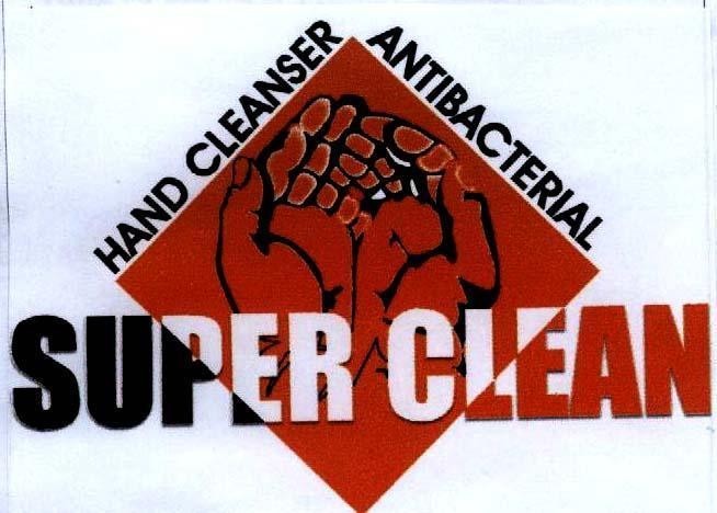 Mẫu nhãn hiệu SUPER CLEAN HAND CLEANSER ANTIBACTERIAL