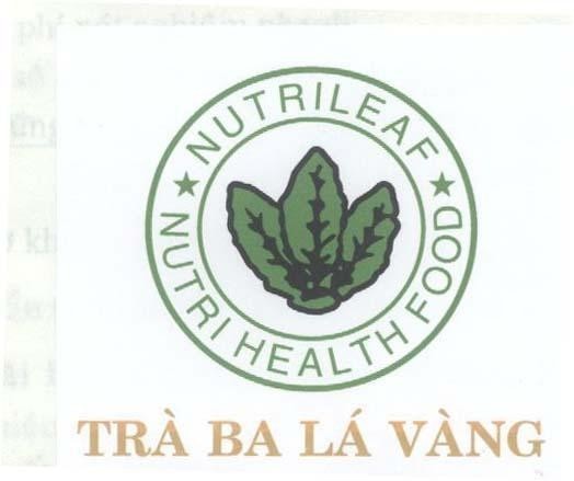 Mẫu nhãn hiệu Ba Lá Vàng NUTRILEAF NUTRI HEALTH FOOD Trà