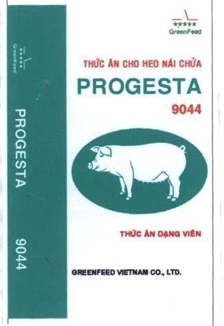 Mẫu nhãn hiệu GreenFeed PROGESTA GREENFEED VIETNAM CO., LTD 9044 Thức ăn cho heo nai chửa Thức Ăn Dạng Viên