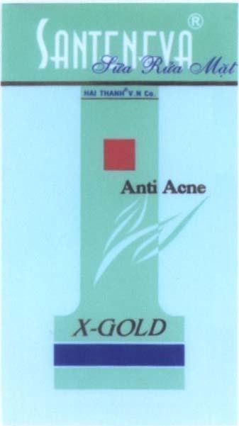 Mẫu nhãn hiệu SANTENEVA HAI THANH V N CO ANTI ACNE X-GOLD Sữa Rửa Mặt