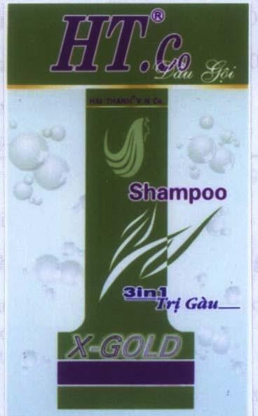 Mẫu nhãn hiệu HT CO HAI THANH V N CO SHAMPOO X-GOLD Dầu Gội 3 in 1 Trị Gàu
