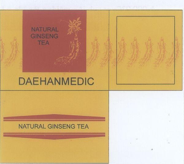 Mẫu nhãn hiệu NATURAL GINSENG TEA DAEHANMEDIC