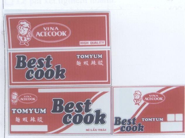 Mẫu nhãn hiệu VINA ACECOOK BEST COOK TOMYUM Mì LẩU THáI
