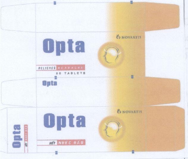 Mẫu nhãn hiệu OPTA NOVARTIS Hết Nhức Đầu