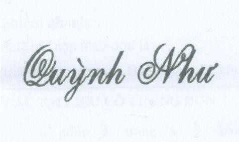 Mẫu nhãn hiệu QUỳNH NHƯ