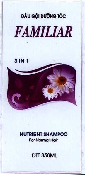 Mẫu nhãn hiệu DầU GộI DƯỡNG TóC FAMILIAR 3 IN 1