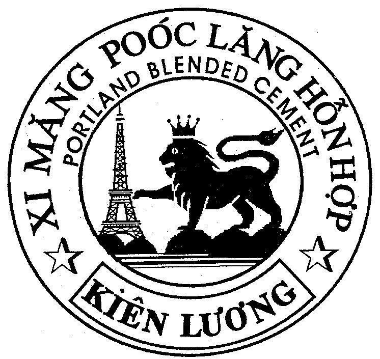 Mẫu nhãn hiệu XI MANG POOC LANG HON HOP KIEN LUONG PORTLAND BLENDED CEMENT ình
