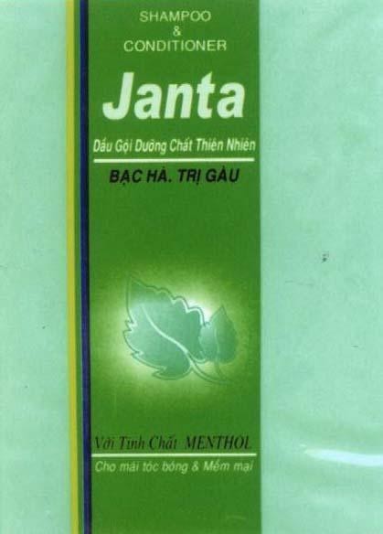 Mẫu nhãn hiệu JANTA Dầu Gội Dưỡng Chất Thiên Nhiên Bạc Hà Trị Gàu