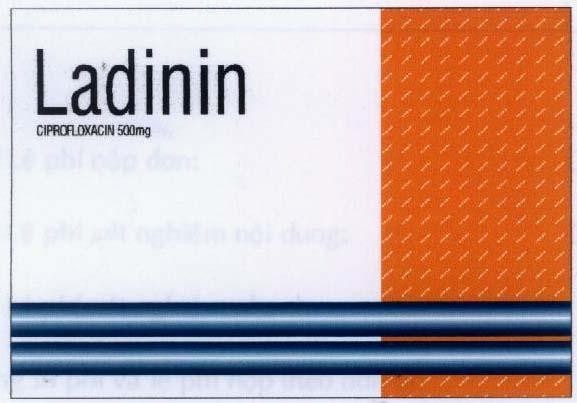 Mẫu nhãn hiệu LADININ CIPROFLOXACIN 500MG