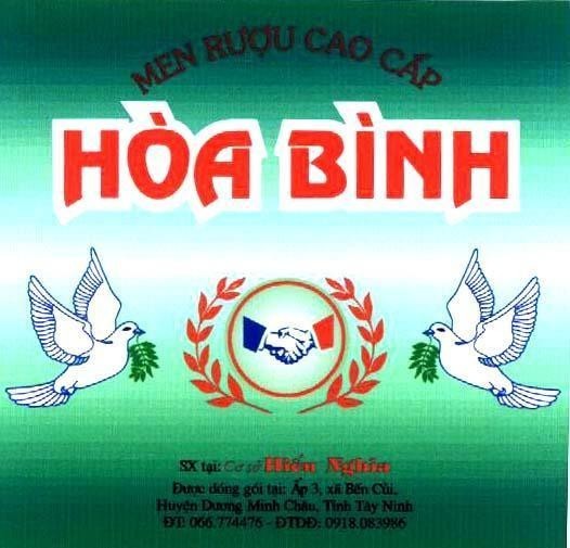 Mẫu nhãn hiệu MEN RUOU CAO CAP HOA BINH CO SO HIEU NGHIA