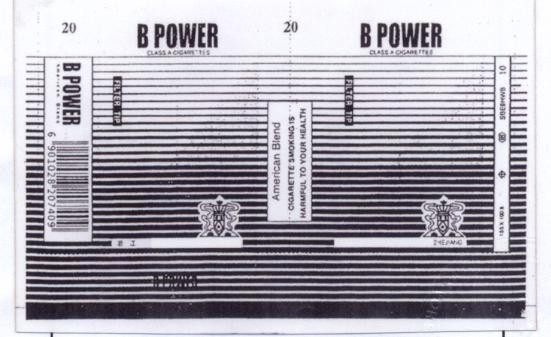 Mẫu nhãn hiệu B POWER ZHEJIANG FILTER TIP ZHE JIANG HANGZHOU CLASS A CIGARETTES AMERICAN BLEND CIGARETTE SMOKING IS HAMFUL TO YOUR HEA