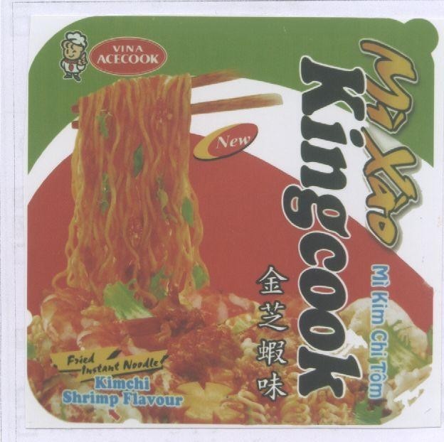Mẫu nhãn hiệu Mì XàO KINGCOOK Mì KIM CHI TÔM VINA ACECOOK NEW JIN ZHI XIA MIAN FRIED INSTANT NOODLE SHRIMP