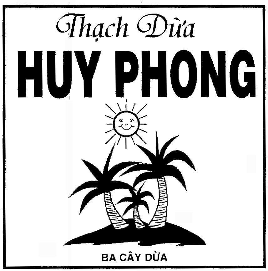 Mẫu nhãn hiệu THạCH DừA HUY PHONG BA CÂY DừA