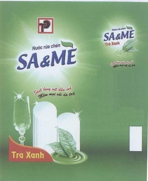 Mẫu nhãn hiệu T D NƯớC RửA CHéN SA & ME TRà XANH