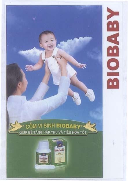 Mẫu nhãn hiệu Cốm vi sinh BIOBABY giúp bế tăng hấp thu và tiêu hoá tốt