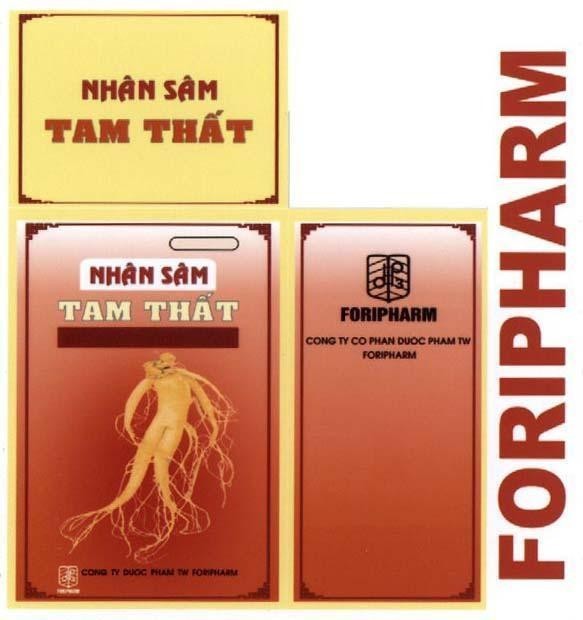 Mẫu nhãn hiệu FORIPHARM Nhân Sâm Tam Thất