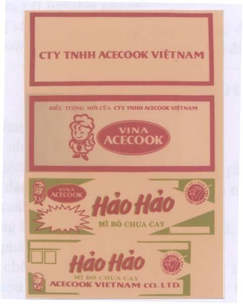 Mẫu nhãn hiệu CTY TNHH ACECOOK VIệT NAM VINA ACECOOK HảO HảO Mì Bò CHUA CAY