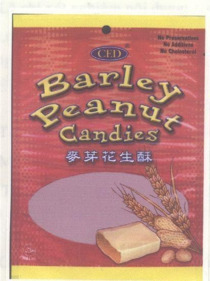 Mẫu nhãn hiệu CED BARLEY PEANUT CANDIES Mai Ya Hua Sheng Su Kẹo Lạc Mạch Nha
