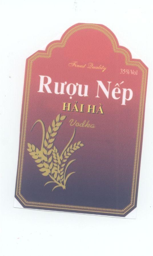 Mẫu nhãn hiệu RUOU NEP HAI HA Hà Nội