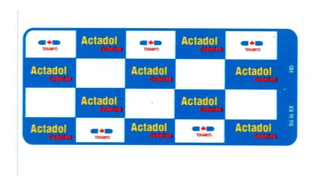 Mẫu nhãn hiệu Actadol Codeine TENAMYD