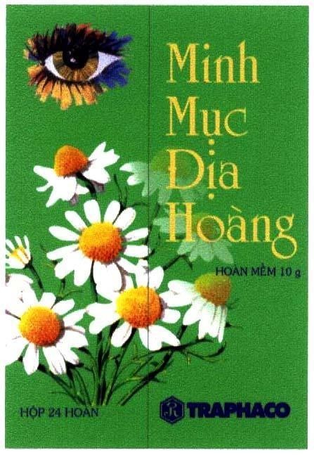 Mẫu nhãn hiệu Minh Mục Địa Hoàng R TRAPHACO Hoàn Mềm 10g