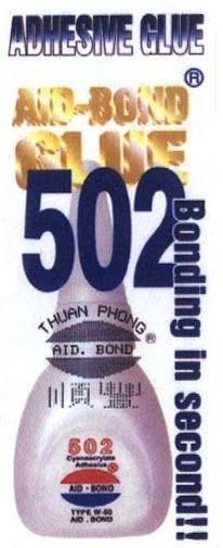 Mẫu nhãn hiệu 502 ADHESIVE GLUE AID-BOND GLUE THUAN PHONG