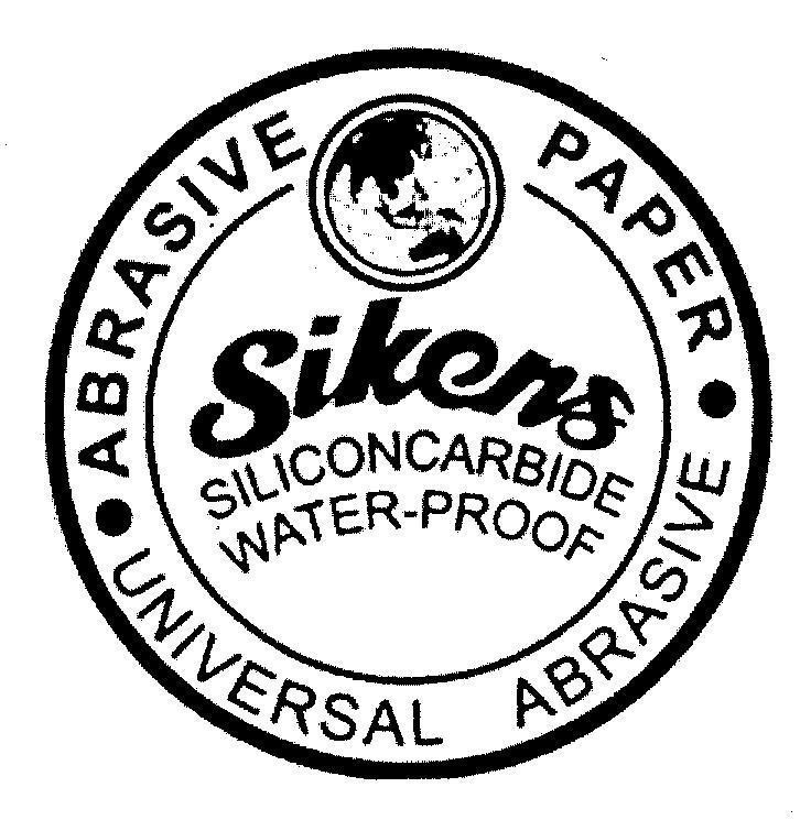 Mẫu nhãn hiệu UNIVERSAL ABRASIVE SIKENS ABRASIVE PAPER