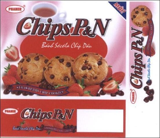 Mẫu nhãn hiệu PHANER CHIP P&N BANH SOCOLA CHIP DAU SIRAWBERRY COOKIES