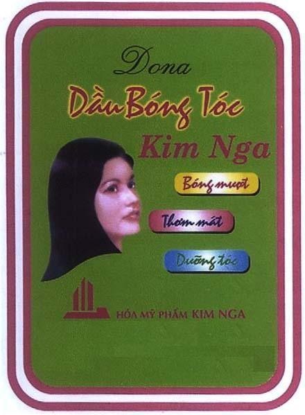 Mẫu nhãn hiệu DONA Dầu Bóng Tóc KIM NGA Hoá Dược Phẩm KIM NGA