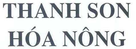 Mẫu nhãn hiệu THANH SON HOA NONG