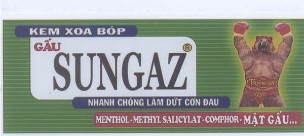 Mẫu nhãn hiệu KEM XOA Bóp Gấu SUNGAZ Mật Gấu TRUONG SON NHANH CHONG LAM DUT CON DAU MENTHOL METHYLSALICYLAT COMPHOR G