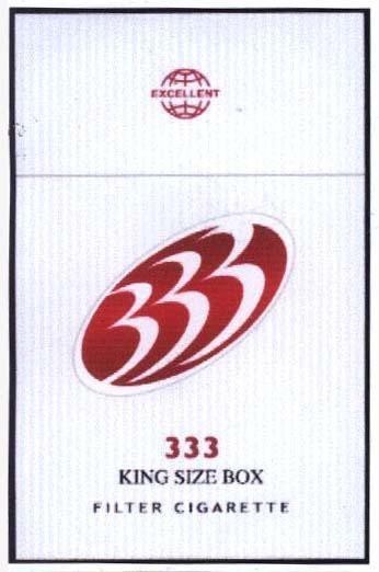 Mẫu nhãn hiệu EXCELLENT 333 KING SIZE BOX FILTER CIGARETTE