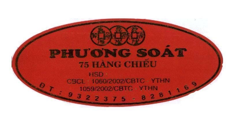 Mẫu nhãn hiệu Phương Soát 75 HANG CHIEU