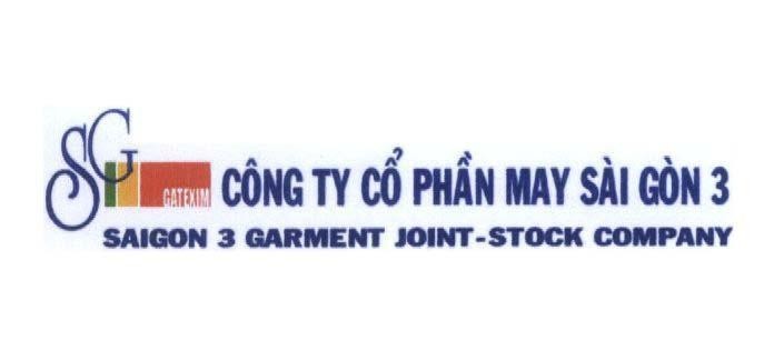 Mẫu nhãn hiệu SG GATEXIM CÔNG TY Cổ PHầN MAY SàI GòN 3 SAIGON 3 GARMENT JOINT STOCK COMPANY