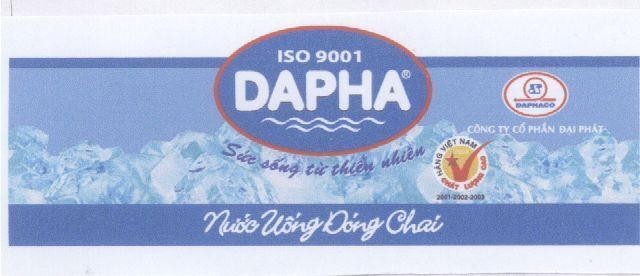 Mẫu nhãn hiệu ISO 9001 DAPHA DP DAPHACO SUC SONG TU THIEN NHIEN