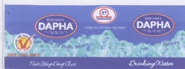 Mẫu nhãn hiệu ISO 9001 DAPHA DP DAPHACO SUC SONG TU THIEN NHIEN CONG TY CO PHAN DAI PHAT