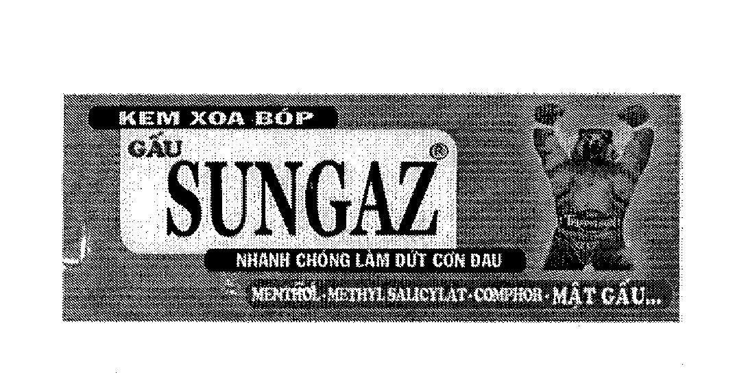 Mẫu nhãn hiệu KEM XOA BóP GấU SUNGAZ TRUONG SON NHANH CHóNG LàM DứT CƠN ĐAU MENTHOL METHYL SALICYLAT COMPHOR