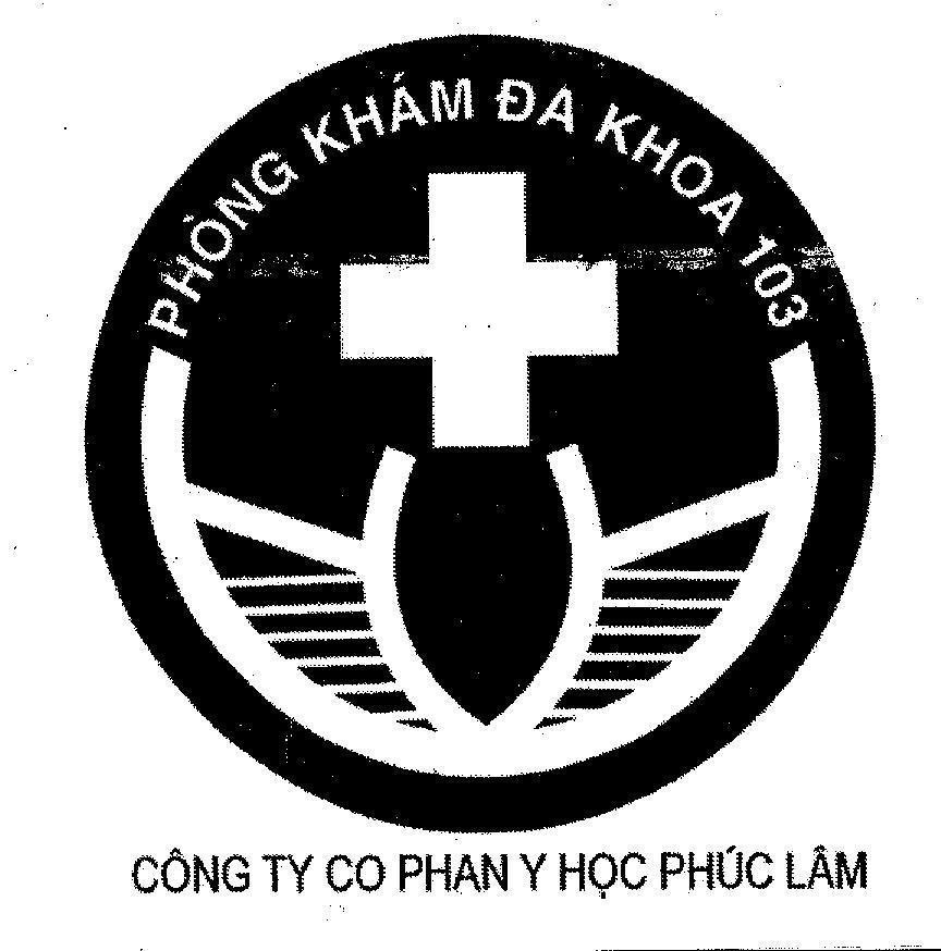 Mẫu nhãn hiệu PHòNG KHáM ĐA KHOA 103 CÔNG TY CO PHAN Y HọC PHúC LÂM