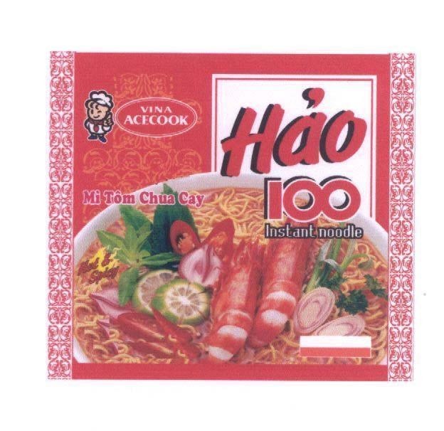 Mẫu nhãn hiệu VINA ACECOOK Mì tôm chua cay Hảo 100 INSTANT NOODLE