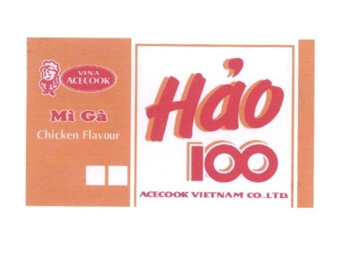 Mẫu nhãn hiệu VINA ACECOOK VIETNAM CO LTD Mì Gà CHICKEN FLAVOUR Hảo 100