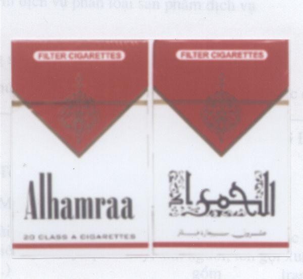 Mẫu nhãn hiệu ALHAMRAA 20 CLASS A CIGARETTES FILTER CIGARETTES