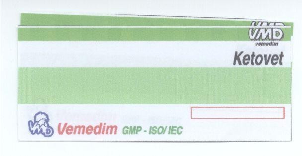 Mẫu nhãn hiệu VMD VEMEDIM GMP ISO/IEC KETOVET