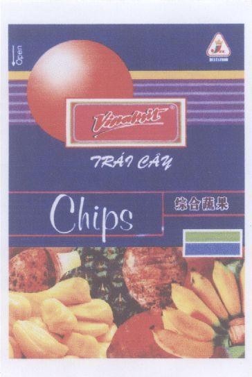Mẫu nhãn hiệu VINAMIT Trái cây CHIPS DELTAFOOD TSUNG HO SHU KUO KAN TRAI CAY TONG HOP SAY