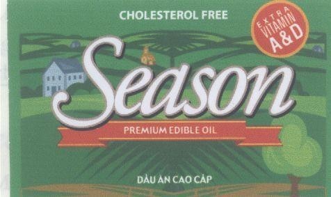 Mẫu nhãn hiệu SEASON EXTRA VITAMIN A&D CHOLESTEROL GREE PREMIUM EDIBLE OIL DAU AN CAO CAP