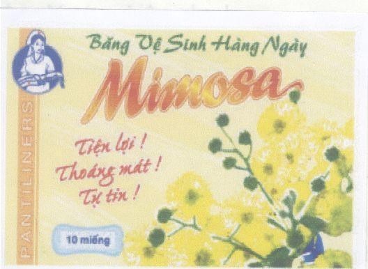 Mẫu nhãn hiệu MIMOSA BANG VE SINH HANG NGAY
