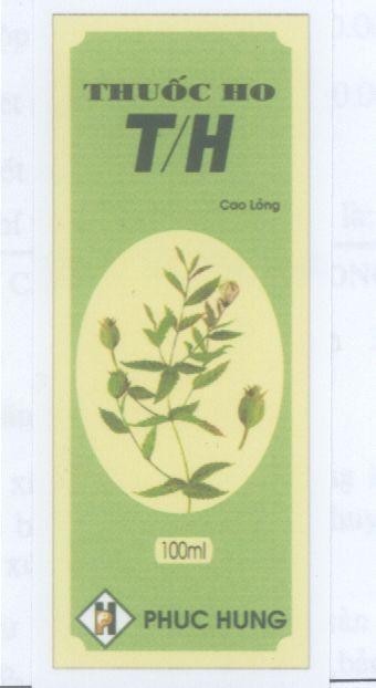 Mẫu nhãn hiệu PHUC HUNG THUốC HO TH PH
