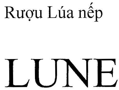 Mẫu nhãn hiệu Rượu Lúa Nếp LUNE