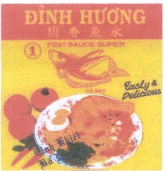Mẫu nhãn hiệu Đỉnh Hương FISH SAUCE SUPER Cá BAY TASTY DELICIOUS TINH KHIếT Bổ DƯỡNG