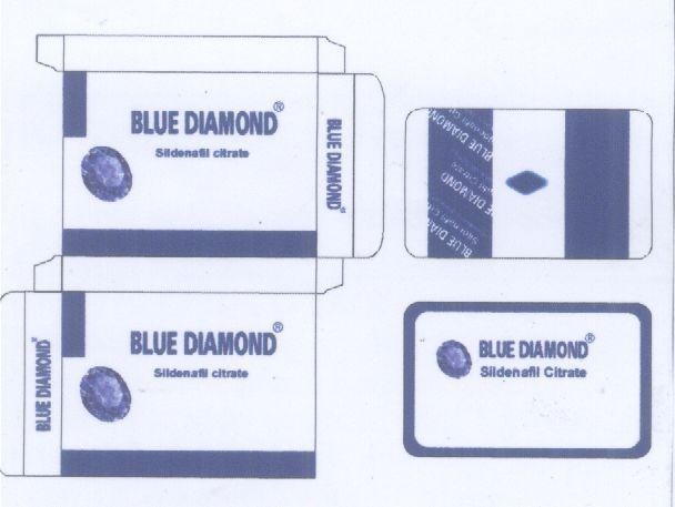 Mẫu nhãn hiệu BLUE DIAMOND SILDENAFIL CITRATE